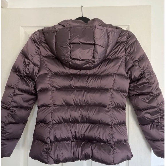PER UNA M&S WOMENS DOWN & FEATHER VIOLET PURPLE HOODED JACKET PUFFER COAT Sze6us - Picture 2 of 3